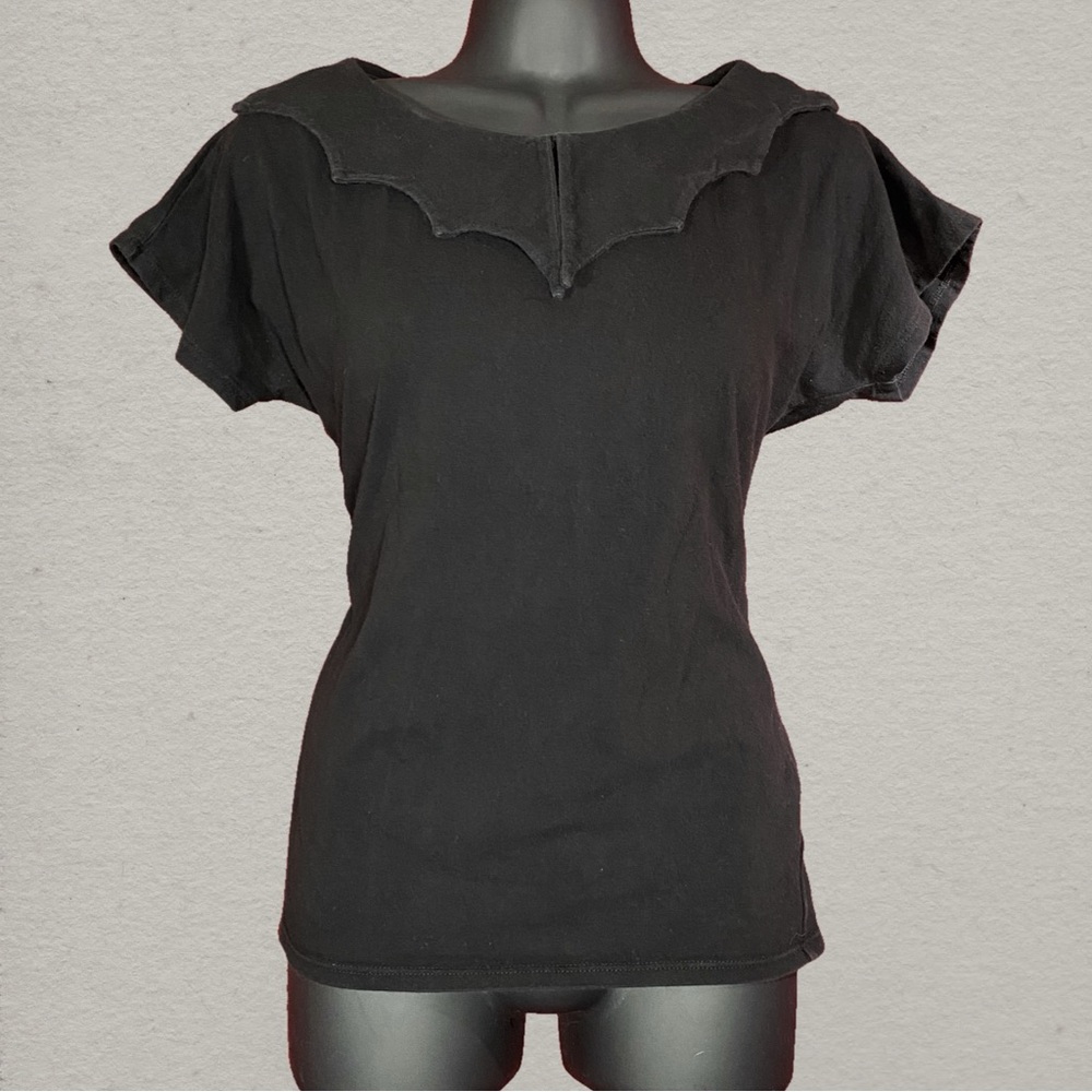 SOLD: Indie Goth Bat Collar Top – Made in USA – Size M